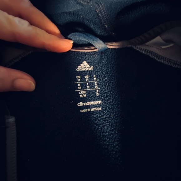 Adidas Men’s Climawarm Hoodie/Jacket size Medium color Navy Blue and Grey - Picture 7 of 15